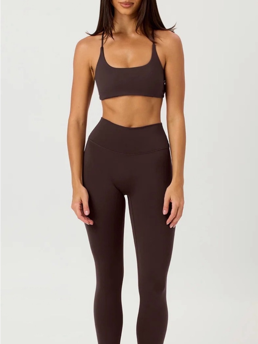 CSB Serenity High-Rise Brown Active Leggings espresso S